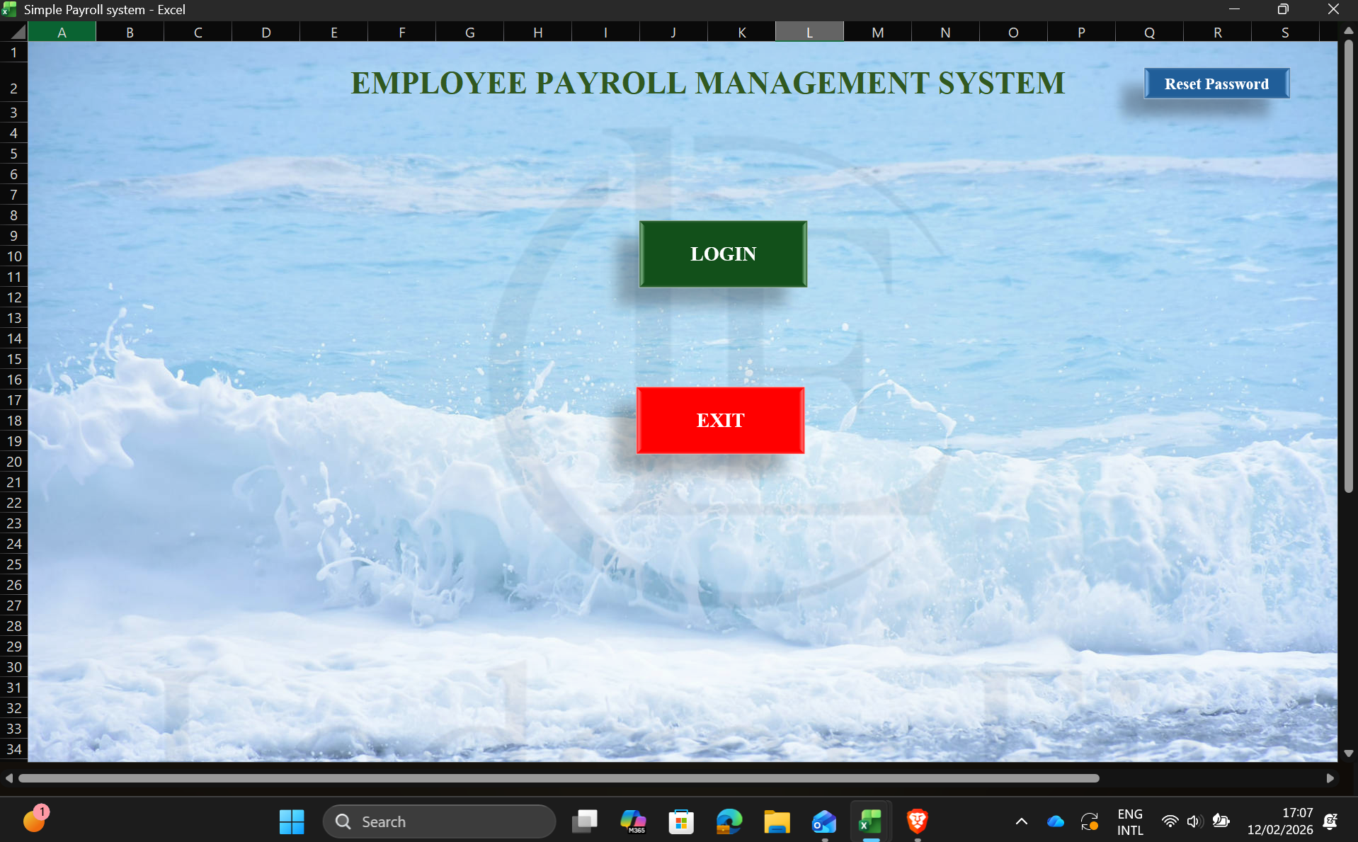 Payroll system summary dashboard